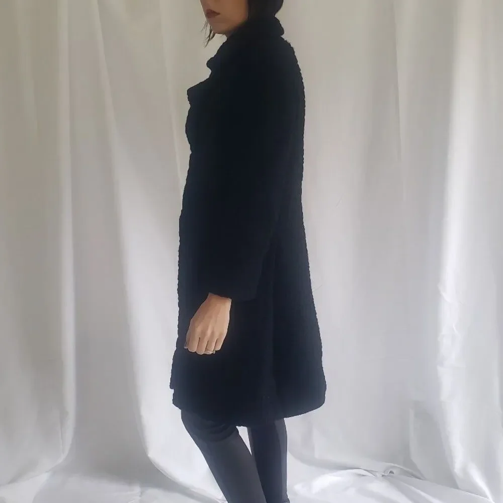60s/70s‎ Black Textured Coat